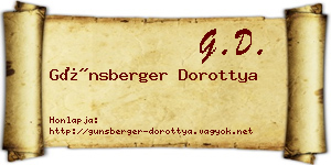 Günsberger Dorottya névjegykártya
